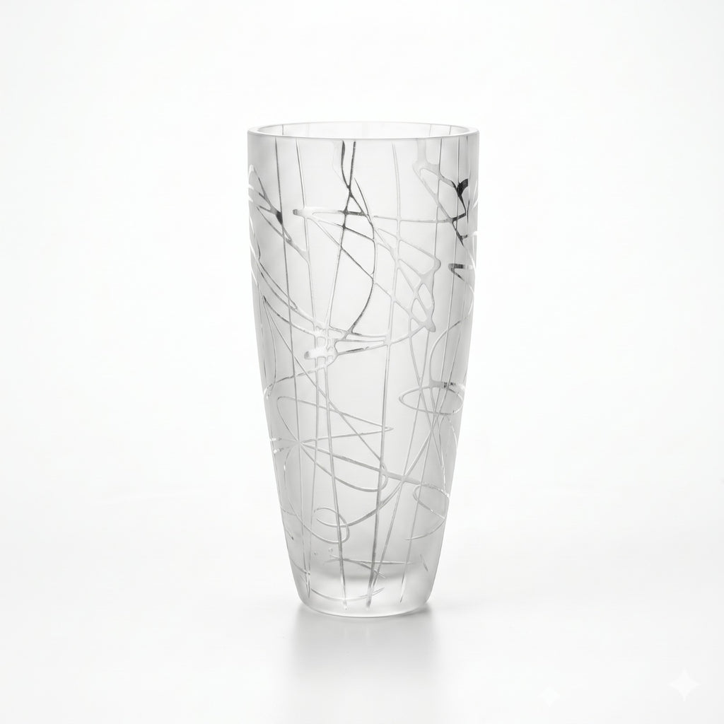Vase en Cristal de Bohême – Édition Prestige "Labyrinthe d’Argent"
