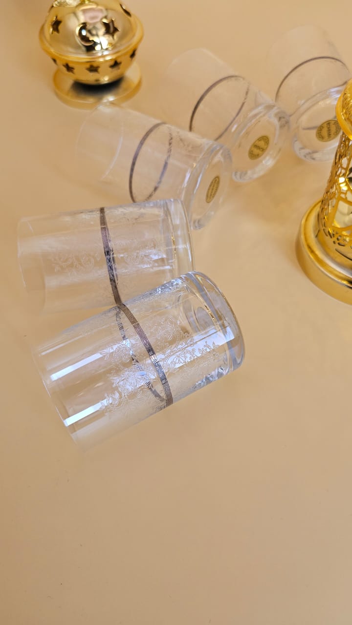 Verres à thé HABIBO 125 ml – Cristal de Bohême & Platine | Crystalex