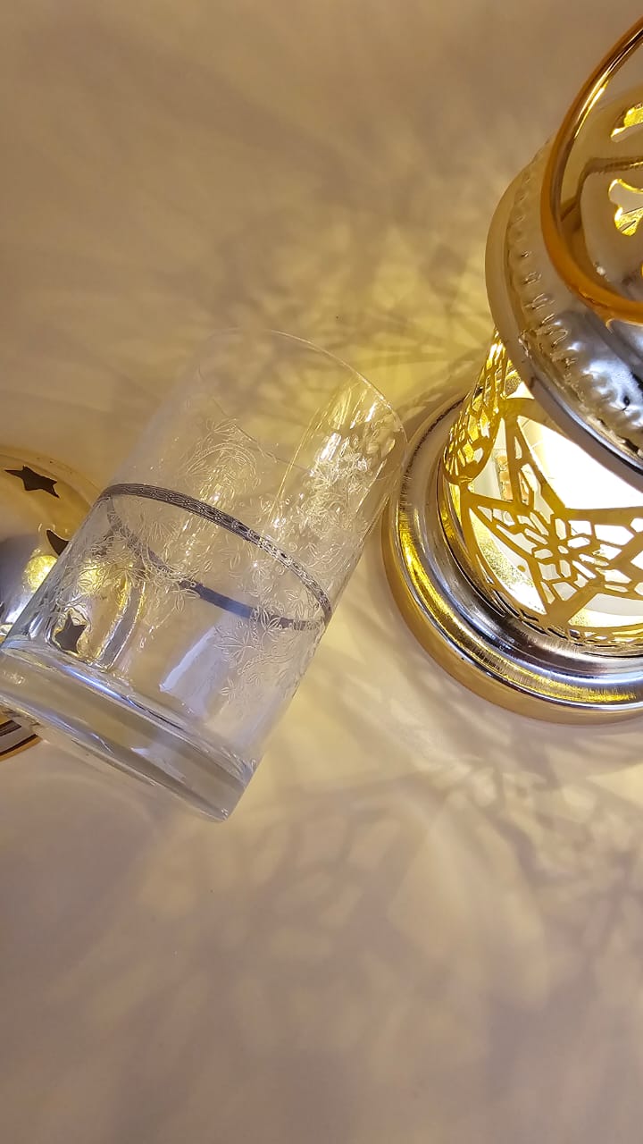 Verres à thé HABIBO 125 ml – Cristal de Bohême & Platine | Crystalex