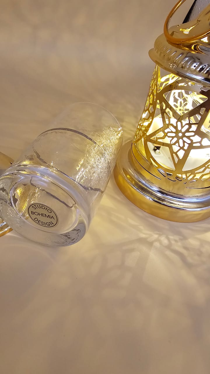 Verres à thé HABIBO 125 ml – Cristal de Bohême & Platine | Crystalex