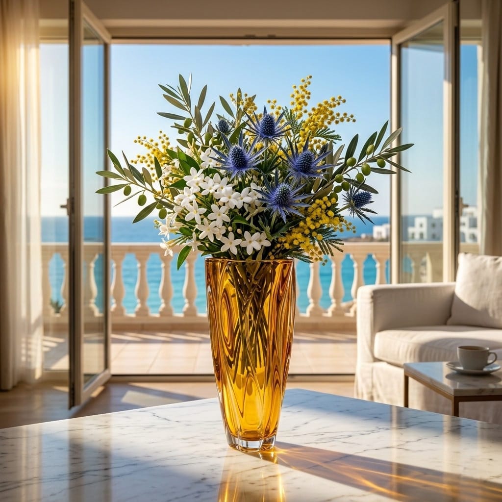 Vase Zmiranda en Cristal de Bohème – Collection Éclat d’Ambre