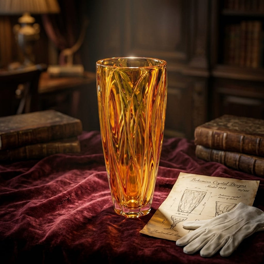 Vase Zmiranda en Cristal de Bohème – Collection Éclat d’Ambre