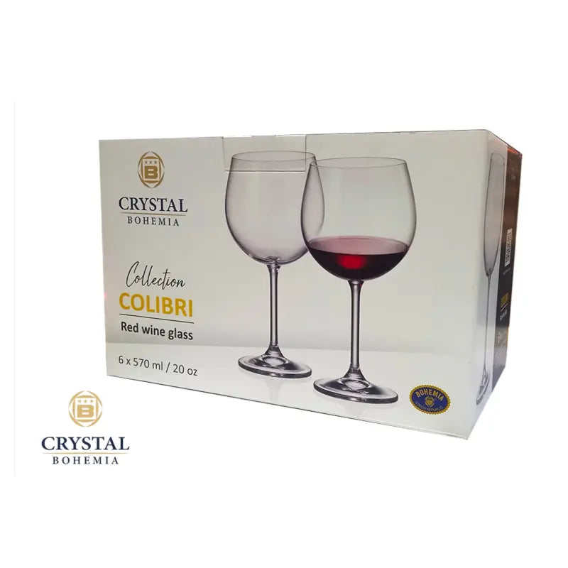 Verres à pied Colibri collection  570 ml x6 - Cristal de Bohême
