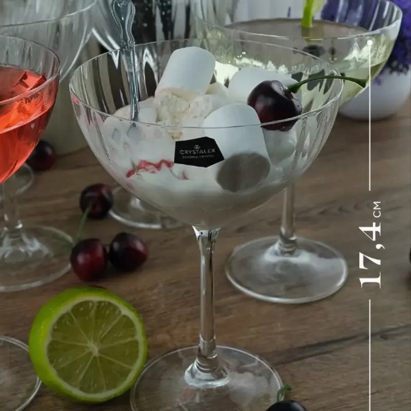 COUPE A COCKTAIL KATE OPTIC 6X210ML -CRISTAL DE BOHEME