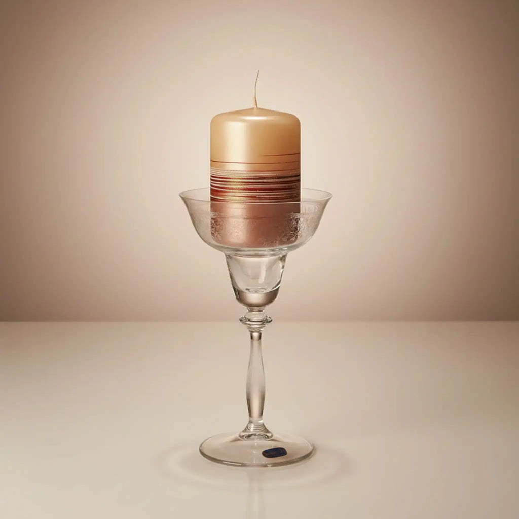 Bougeoir à Pied "Candle-Marga" en Cristal de Bohême - Cristallus