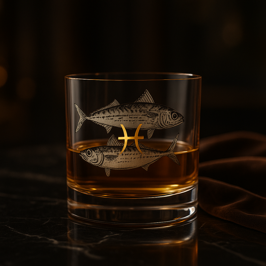 Verre Whisky Poissons Crystalex 280 ml – Collection Zodiac Astralis