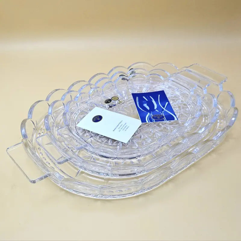 Ensemble de 3 plateaux de la collection TULIPA - CRISTAL DE BOHEME