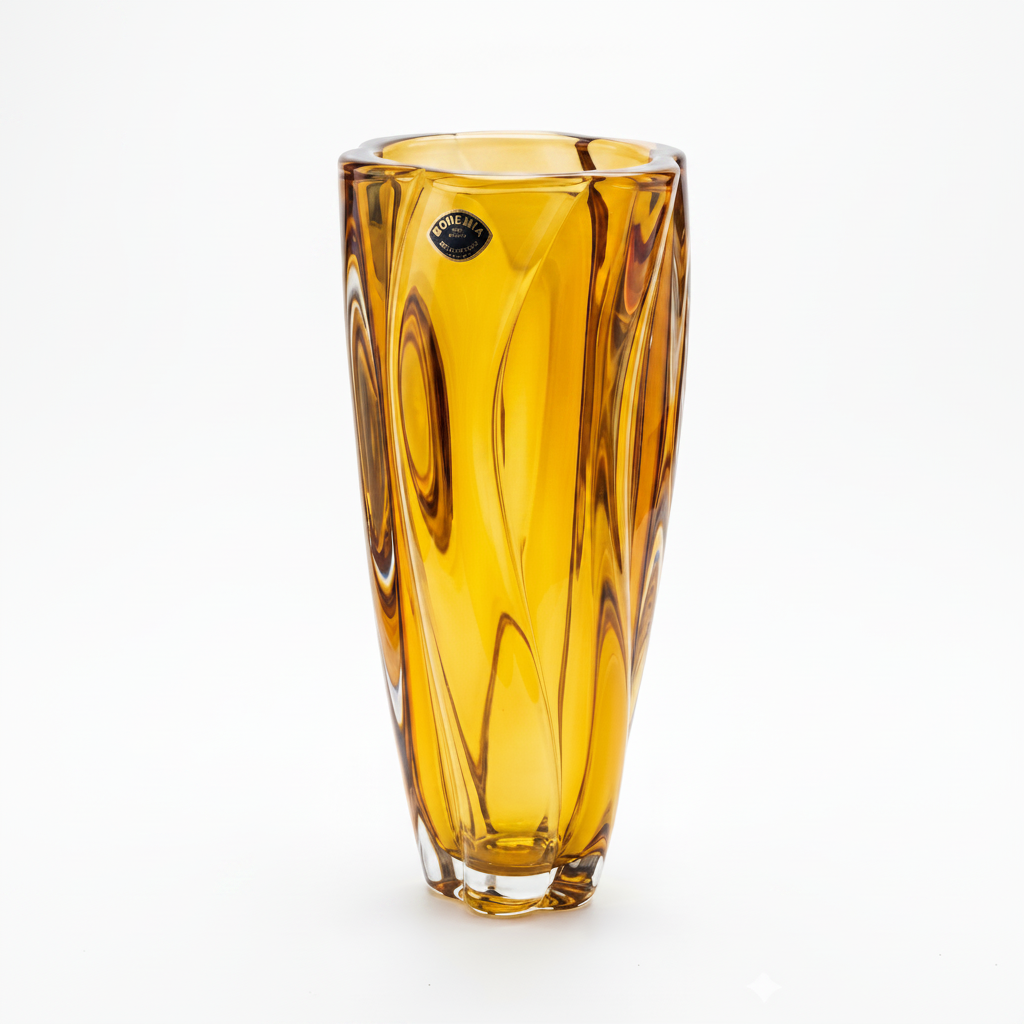 Vase Zmiranda en Cristal de Bohème – Collection Éclat d’Ambre