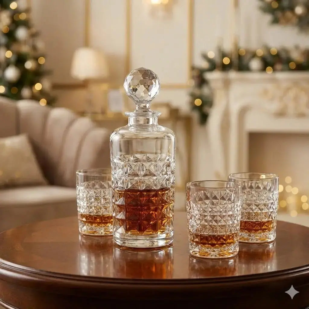 Service de Bar Complet Diamant King – Set Luxueux de 15 Pièces en Cristal Taillé 🎄 Cristallus