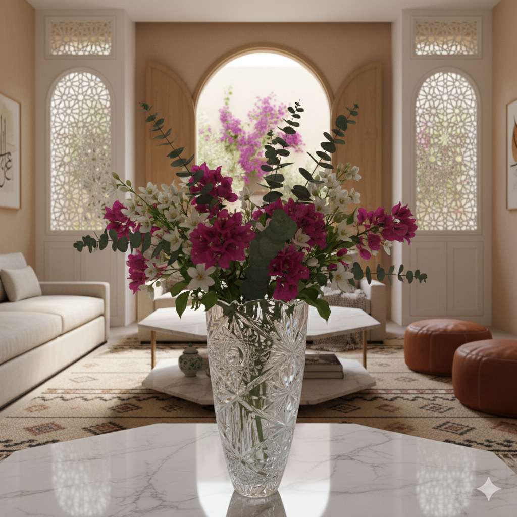 Vase Samy 30 cm – Cristal de Bohême Taillé & Motif Étoilé