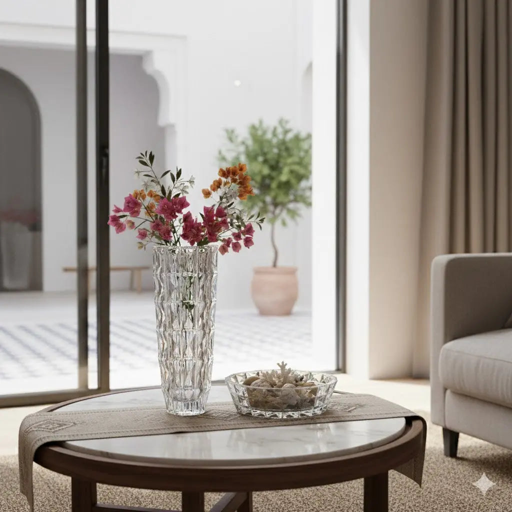 Vase de 33cm – Collection Diamant en Cristal de Bohême Cristallus