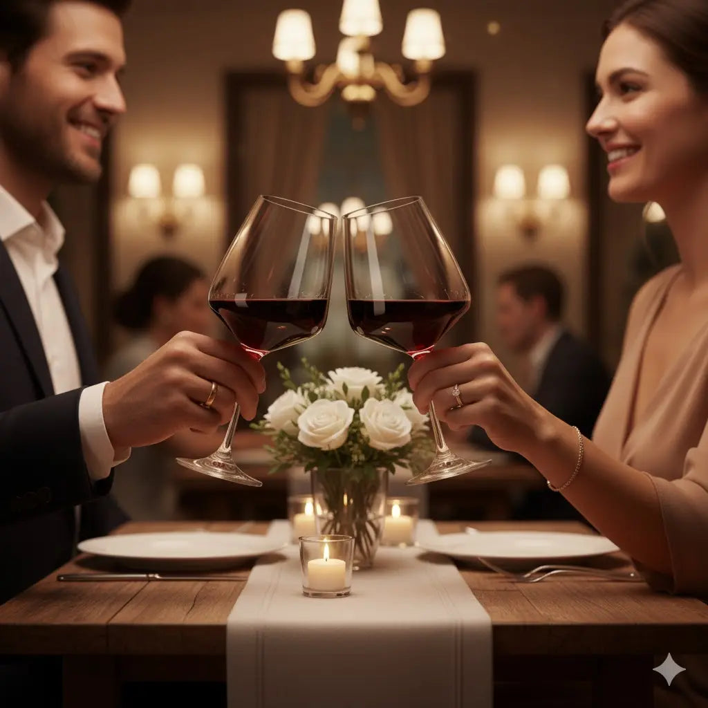 Verre à Vin 6x570ml – Corvus Collection en Cristal de Bohême🎄 Cristallus.tn